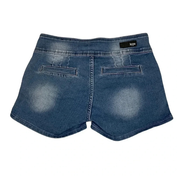 Trendy “Hype” High-Waisted Denim Shorts - Size 5. Distressed - Picture 2 of 5